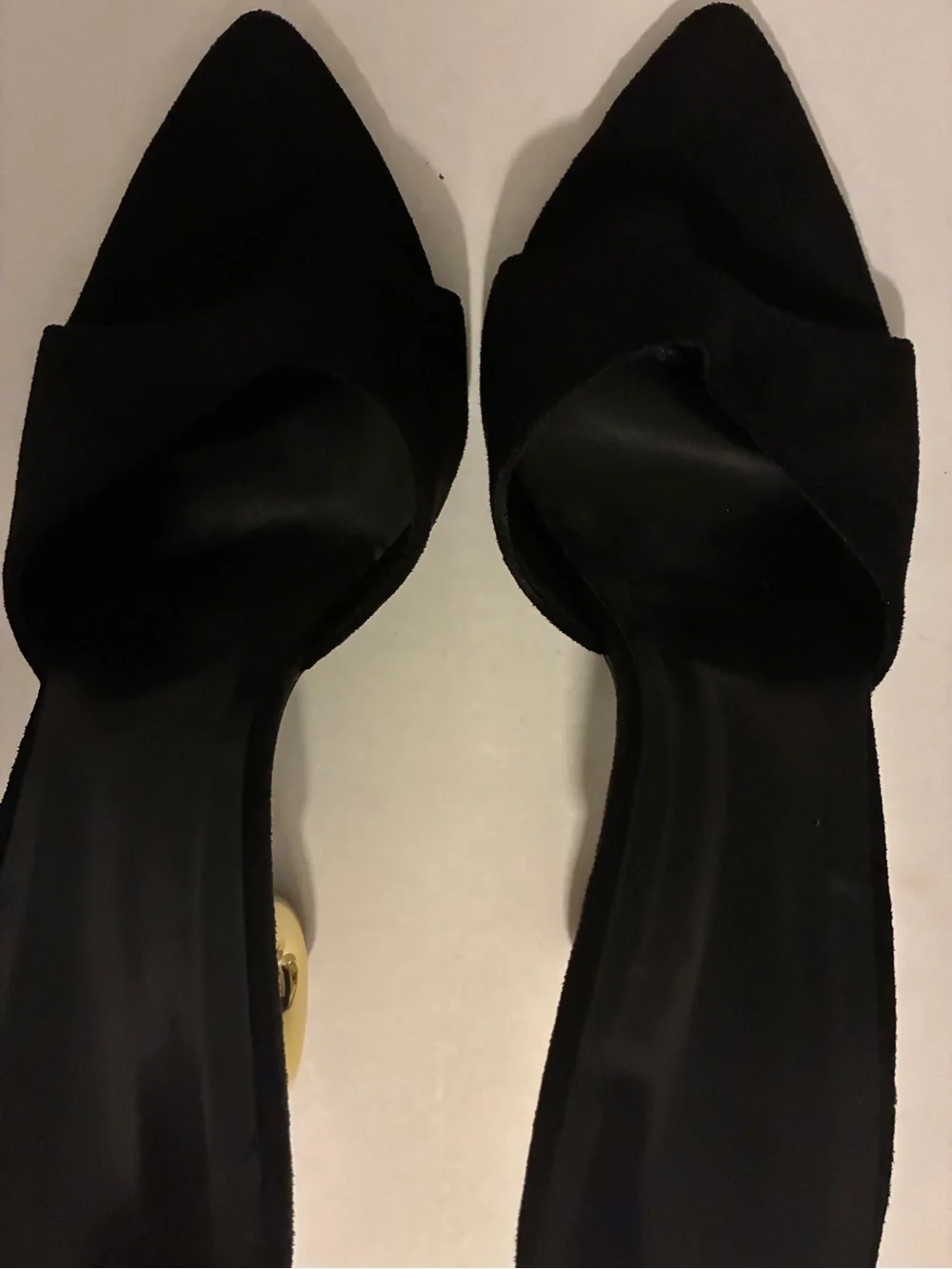 Black Women's Dress Heels with Gold Loop Heel